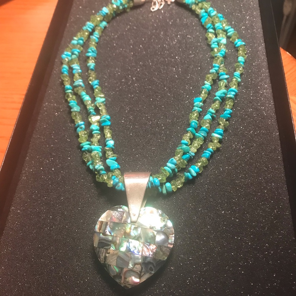 Jay King Abalone pendant and Gemstone Necklace